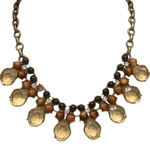 Gerard Yosca Vintage 80s Bib Statement Faux Topaz Crystal Boho 1980s Necklace